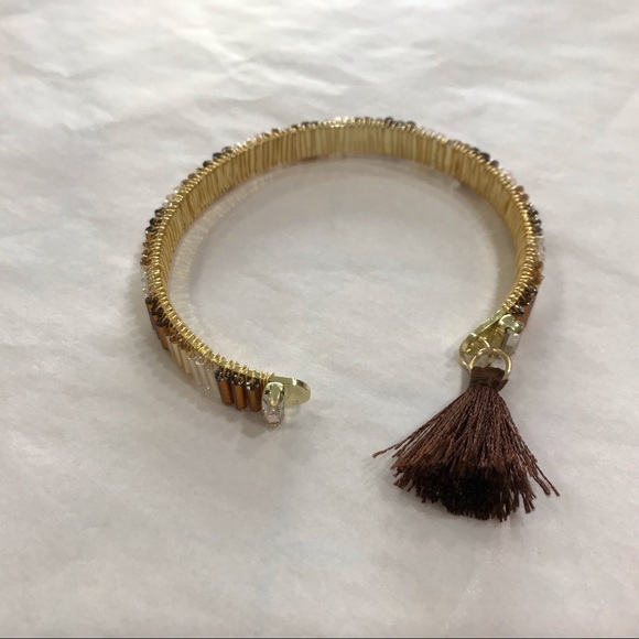 ANNA & AVA Ombré of Gold & Brown Beaded CUFF BRACELET! - Picture 3 of 4